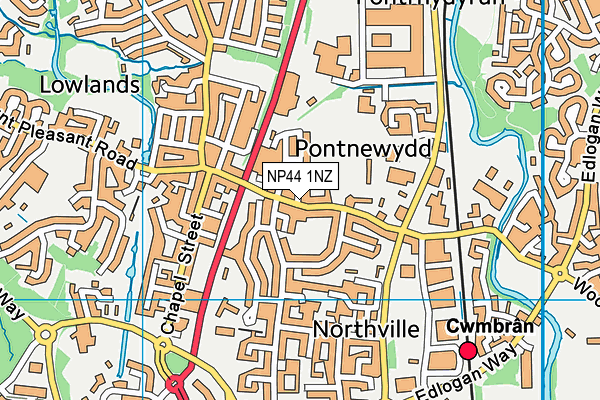 Map of PONTNEWYDD CHILD CARE LTD at district scale