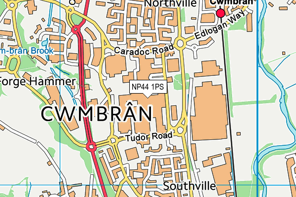NP44 1PS map - OS VectorMap District (Ordnance Survey)