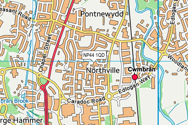 NP44 1QD map - OS VectorMap District (Ordnance Survey)