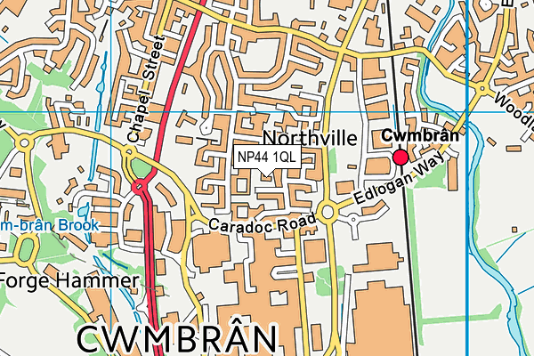 NP44 1QL map - OS VectorMap District (Ordnance Survey)