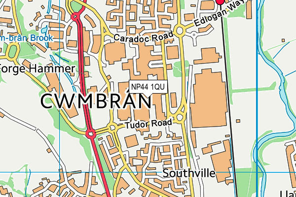 NP44 1QU map - OS VectorMap District (Ordnance Survey)