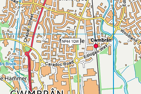 NP44 1QW map - OS VectorMap District (Ordnance Survey)