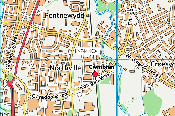 NP44 1QX map - OS VectorMap District (Ordnance Survey)
