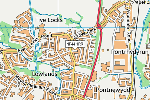 NP44 1RR map - OS VectorMap District (Ordnance Survey)