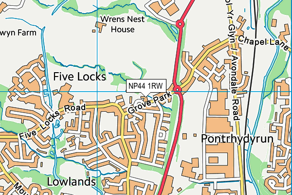 NP44 1RW map - OS VectorMap District (Ordnance Survey)