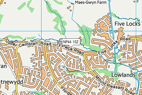 NP44 1SZ map - OS VectorMap District (Ordnance Survey)
