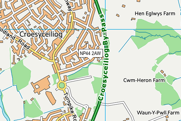 NP44 2AW map - OS VectorMap District (Ordnance Survey)