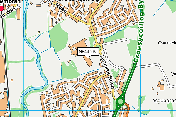 NP44 2BJ map - OS VectorMap District (Ordnance Survey)