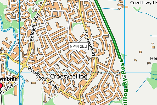 NP44 2EU map - OS VectorMap District (Ordnance Survey)