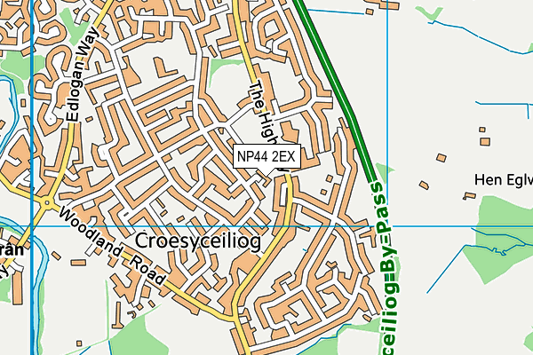 NP44 2EX map - OS VectorMap District (Ordnance Survey)