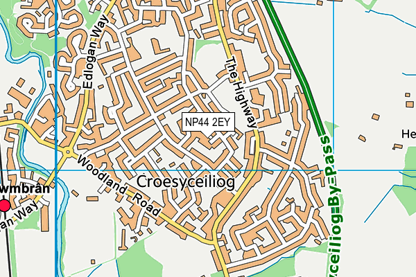 NP44 2EY map - OS VectorMap District (Ordnance Survey)