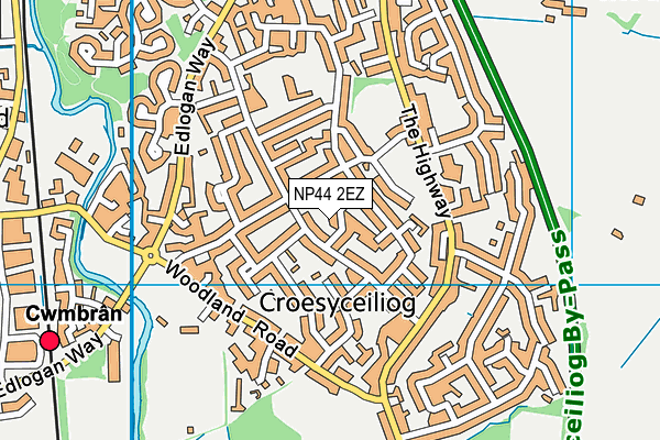 NP44 2EZ map - OS VectorMap District (Ordnance Survey)