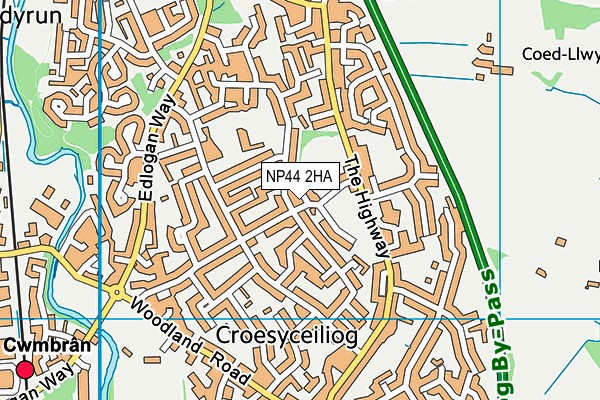 NP44 2HA map - OS VectorMap District (Ordnance Survey)