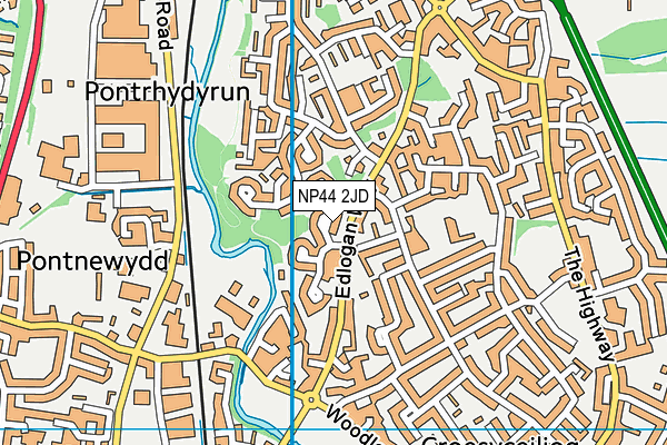 NP44 2JD map - OS VectorMap District (Ordnance Survey)