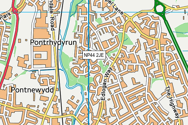 NP44 2JE map - OS VectorMap District (Ordnance Survey)