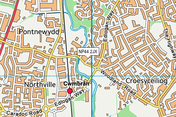 NP44 2JX map - OS VectorMap District (Ordnance Survey)