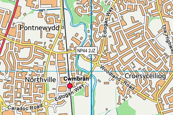 NP44 2JZ map - OS VectorMap District (Ordnance Survey)