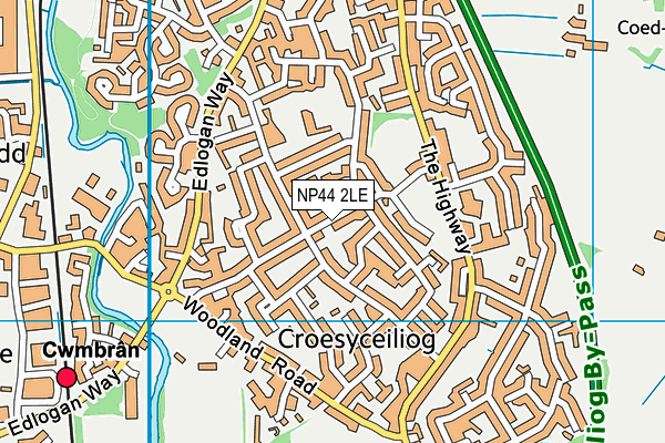 NP44 2LE map - OS VectorMap District (Ordnance Survey)