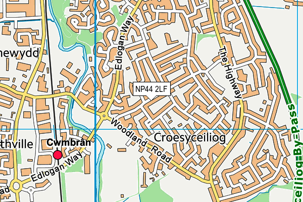 NP44 2LF map - OS VectorMap District (Ordnance Survey)
