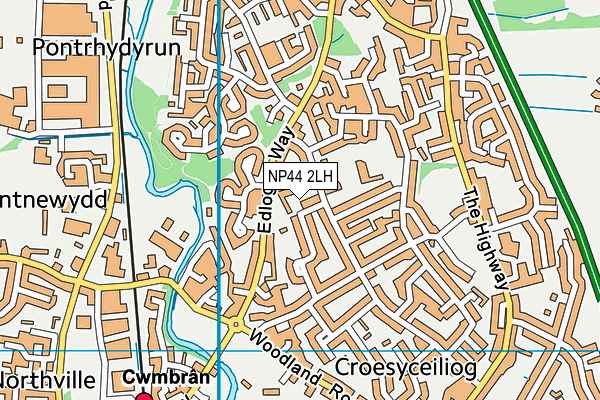 NP44 2LH map - OS VectorMap District (Ordnance Survey)