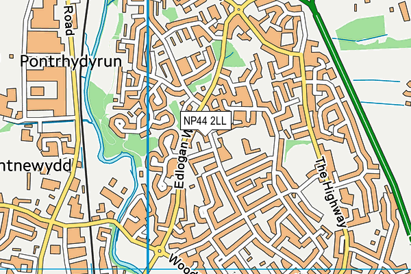 NP44 2LL map - OS VectorMap District (Ordnance Survey)