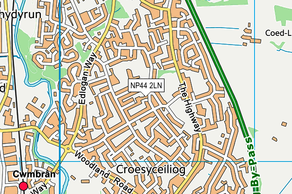 NP44 2LN map - OS VectorMap District (Ordnance Survey)