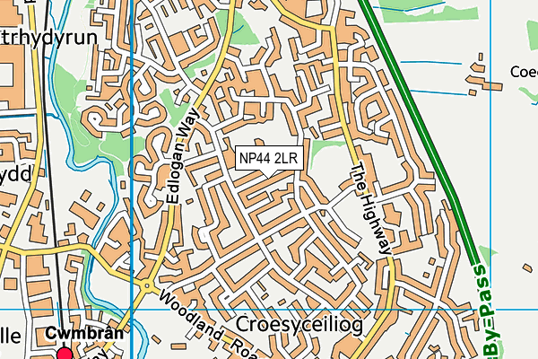 NP44 2LR map - OS VectorMap District (Ordnance Survey)