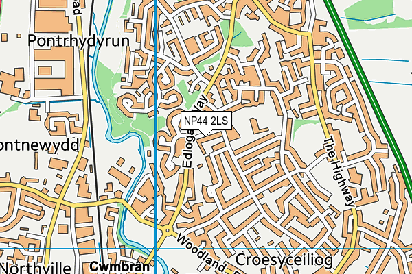 NP44 2LS map - OS VectorMap District (Ordnance Survey)