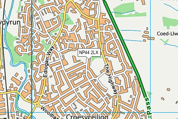 NP44 2LX map - OS VectorMap District (Ordnance Survey)