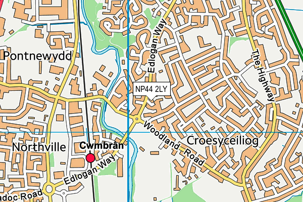 NP44 2LY map - OS VectorMap District (Ordnance Survey)