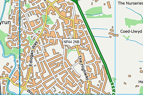 NP44 2NB map - OS VectorMap District (Ordnance Survey)