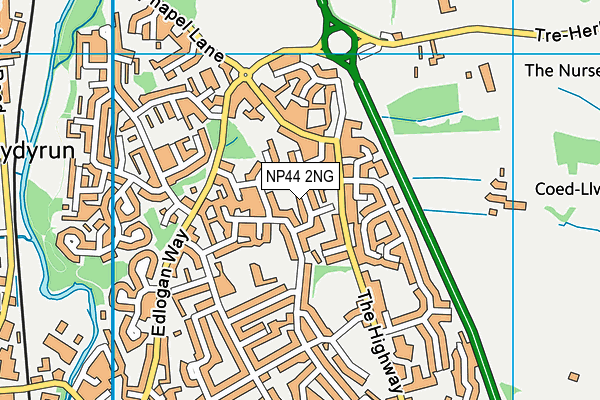 NP44 2NG map - OS VectorMap District (Ordnance Survey)