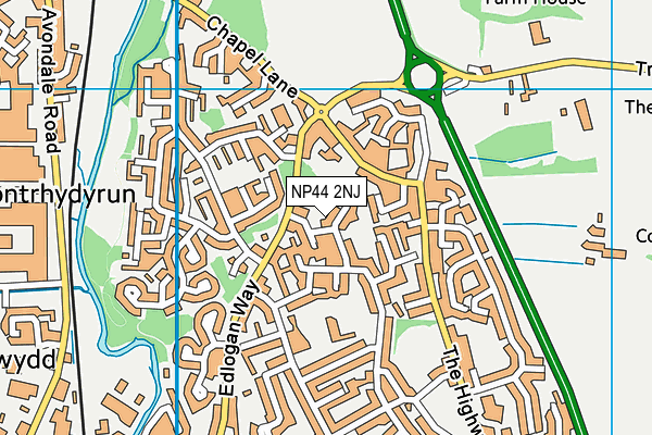 NP44 2NJ map - OS VectorMap District (Ordnance Survey)