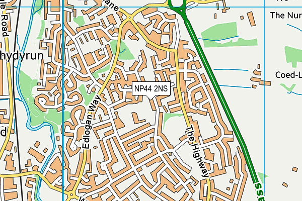 NP44 2NS map - OS VectorMap District (Ordnance Survey)