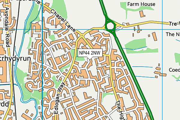 NP44 2NW map - OS VectorMap District (Ordnance Survey)