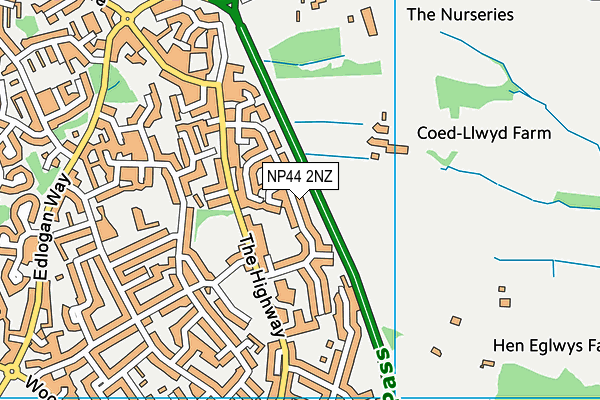 NP44 2NZ map - OS VectorMap District (Ordnance Survey)