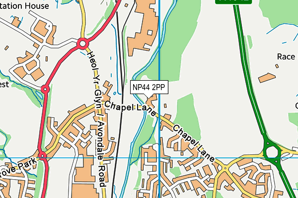 NP44 2PP map - OS VectorMap District (Ordnance Survey)