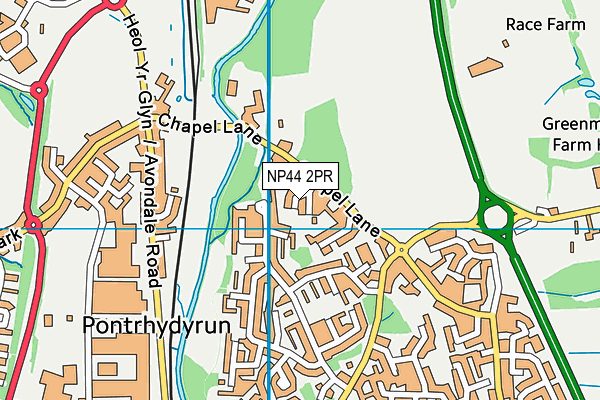 NP44 2PR map - OS VectorMap District (Ordnance Survey)
