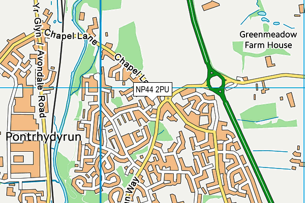 NP44 2PU map - OS VectorMap District (Ordnance Survey)