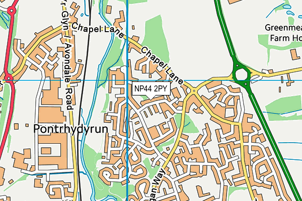 NP44 2PY map - OS VectorMap District (Ordnance Survey)