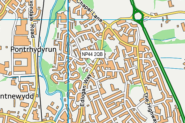 NP44 2QB map - OS VectorMap District (Ordnance Survey)