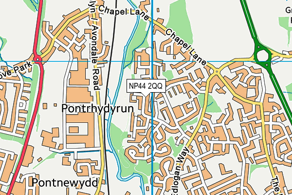 NP44 2QQ map - OS VectorMap District (Ordnance Survey)