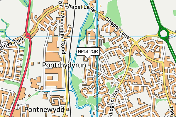 NP44 2QR map - OS VectorMap District (Ordnance Survey)
