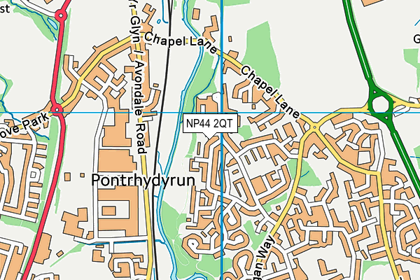 NP44 2QT map - OS VectorMap District (Ordnance Survey)