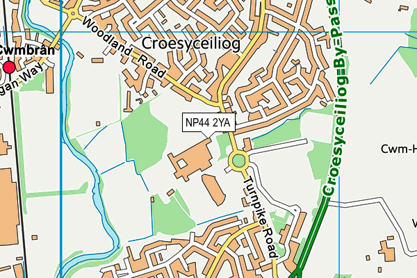 NP44 2YA map - OS VectorMap District (Ordnance Survey)