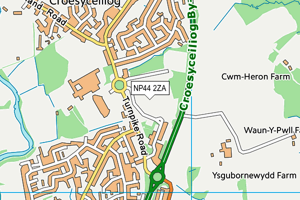 NP44 2ZA map - OS VectorMap District (Ordnance Survey)