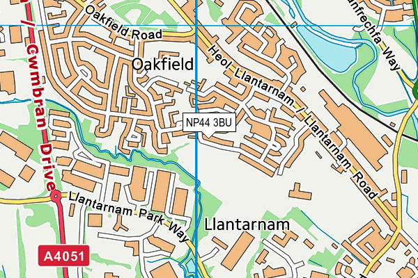 NP44 3BU map - OS VectorMap District (Ordnance Survey)