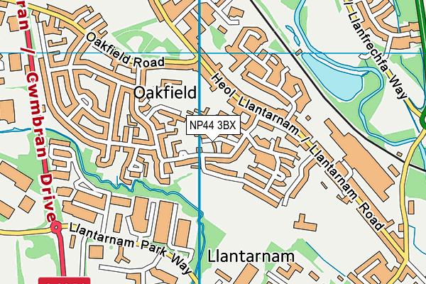NP44 3BX map - OS VectorMap District (Ordnance Survey)