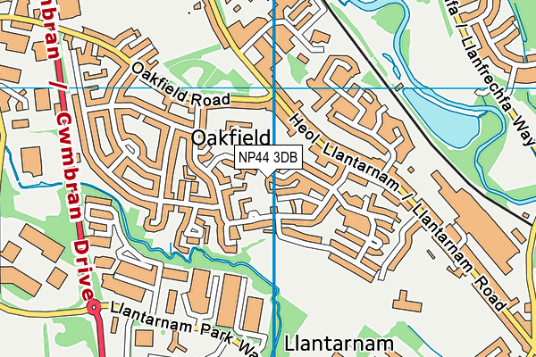 NP44 3DB map - OS VectorMap District (Ordnance Survey)
