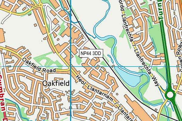 NP44 3DD map - OS VectorMap District (Ordnance Survey)